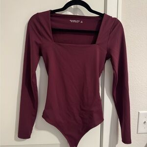 Abercrombie & Fitch Burgundy Long Sleeve Bodysuit
